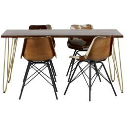 Brooklyn Ozella 4 Seater Dark Gold Dining Table - Brown - Wilko - thumbnail 4