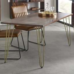 Brooklyn Ozella 4 Seater Dark Gold Dining Table - Brown - Wilko - thumbnail 1