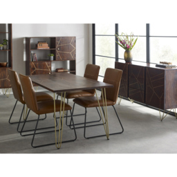 Brooklyn Ozella 4 Seater Dark Gold Dining Table - Brown - Wilko - thumbnail 7