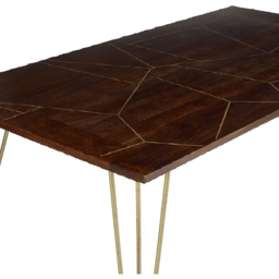 Brooklyn Ozella 4 Seater Dark Gold Dining Table - Brown - Wilko - thumbnail 6