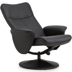 Julian Bowen Lugano Black Faux Leather Recliner Chair with Footrest - Size: Single - Wilko - thumbnail 6