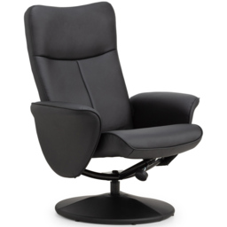 Julian Bowen Lugano Black Faux Leather Recliner Chair with Footrest - Size: Single - Wilko - thumbnail 5