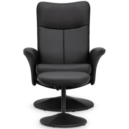 Julian Bowen Lugano Black Faux Leather Recliner Chair with Footrest - Size: Single - Wilko - thumbnail 4