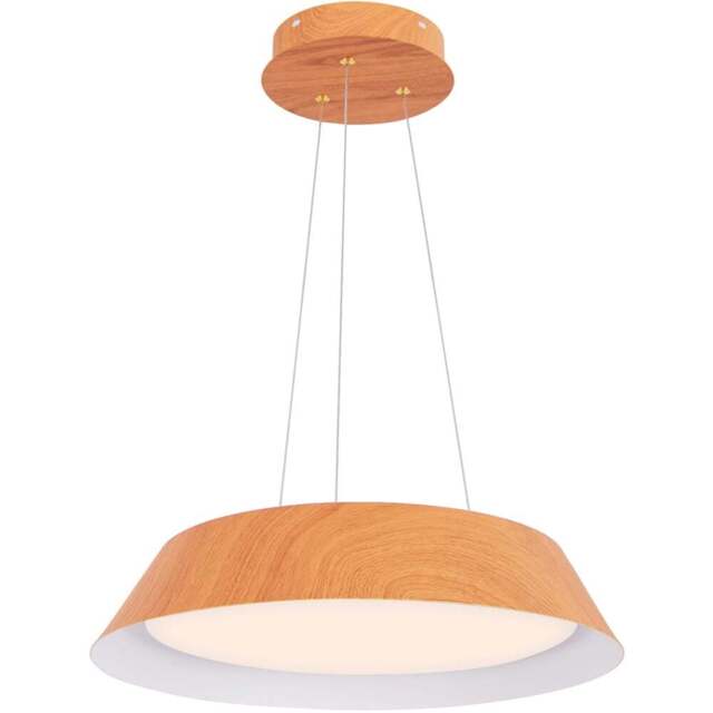 Costway Natural Modern Ceiling Light with Wood Grain and Metal Frame - Size: 46 x 46 x 16cm - Cream - Wilko - image 1