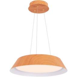 Costway Natural Modern Ceiling Light with Wood Grain and Metal Frame - Size: 46 x 46 x 16cm - Cream - Wilko