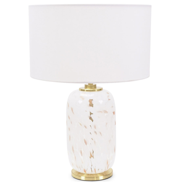 ValueLights India White Shade Confetti Glass LED Table Lamp - Size: 52.5 x 45 x 45cm - Wilko - image 1