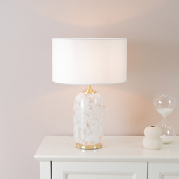 ValueLights India White Shade Confetti Glass LED Table Lamp - Size: 52.5 x 45 x 45cm - Wilko - thumbnail 3
