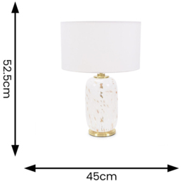 ValueLights India White Shade Confetti Glass LED Table Lamp - Size: 52.5 x 45 x 45cm - Wilko - thumbnail 6