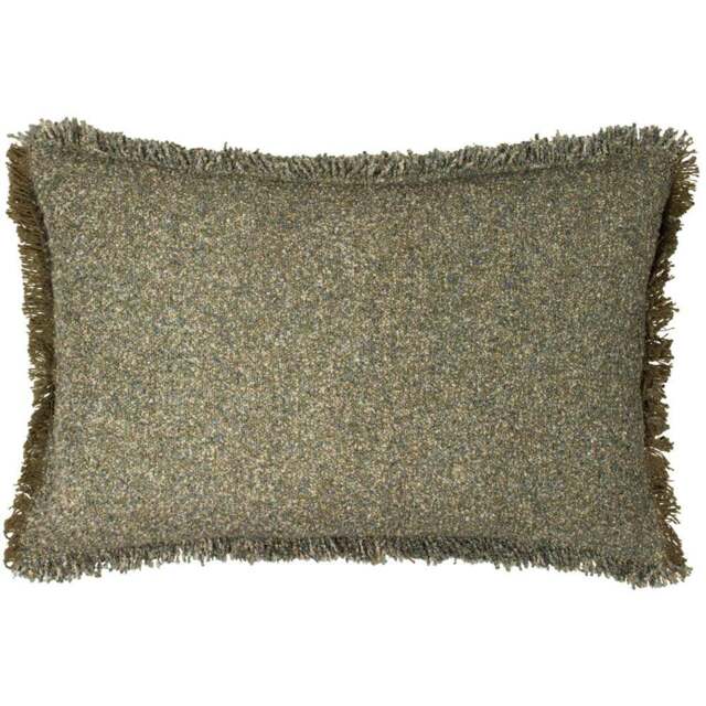 Yard Doze Moss Reversible Fringed Cushion - Size: 60 x 40 cm - Multi - Yard Living - Wilko - image 1