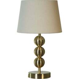 Lighting Collection Gold Bobbin Table Lamp - Size: 28.5 x 20.5 x 20.5cm - Wilko