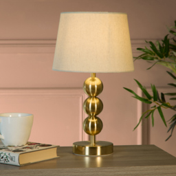 Lighting Collection Gold Bobbin Table Lamp - Size: 28.5 x 20.5 x 20.5cm - Wilko - thumbnail 3