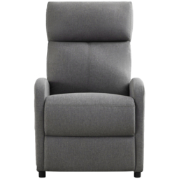 Linen Fabric Grey Recliner Pushback Adjustable Arm Chair - Size: 106 x 68 x 81cm - MCC - Wilko - thumbnail 3