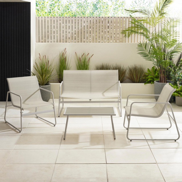Furniturebox Rafina 4 Seater Cream Outdoor Chairs Set - Wilko - image 1