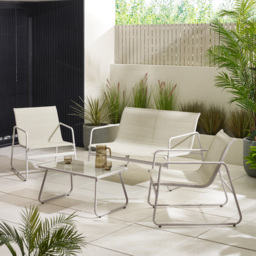 Furniturebox Rafina 4 Seater Cream Outdoor Chairs Set - Wilko - thumbnail 6