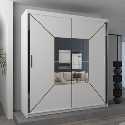 Sliding Wardrobes 4U Nicole 2 Door White Mirrored Wardrobe 150cm - Wilko - thumbnail 4