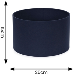 ValueLights Reni Navy Fabric Small Drum Shade - Size: 25 x 19 x 25cm - Blue - Wilko - thumbnail 7