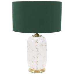 Value Lights India Green Shade White Confetti Glass LED Table Lamp - Size: 52.5 x 45 x 45cm - ValueLights - Wilko - thumbnail 1