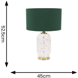 Value Lights India Green Shade White Confetti Glass LED Table Lamp - Size: 52.5 x 45 x 45cm - ValueLights - Wilko - thumbnail 6