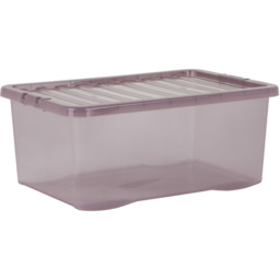 Wham 45L Tint Pink Crystal Storage Box with Lid 5 Pack - Wilko - thumbnail 3