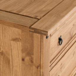 Seconique Corona 4 Drawer Distressed Waxed Pine Chest of Drawers - Brown - Wilko - thumbnail 7