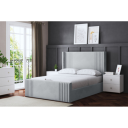 DS Living Elara King Size Silver Winged Panel Ottoman Bed with Headboard - Wilko - thumbnail 7