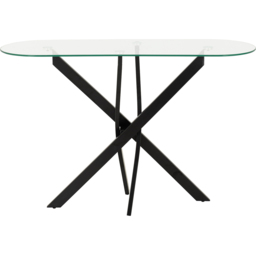 Seconique Sheldon Clear Glass and Black Console Table - Size: 78.5 x 120 x 40cm - Clear Glass/Black - Wilko - thumbnail 5