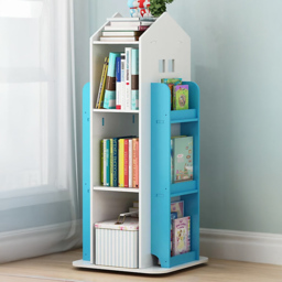 H&O Direct Blue Rotating House Frame Bookshelf - White - Wilko