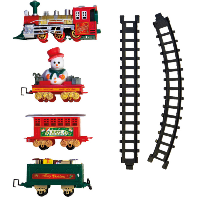 St Helens Christmas Music and Light Train Set - Size: 1500 x 450 x 45cm - Red - Wilko - image 1