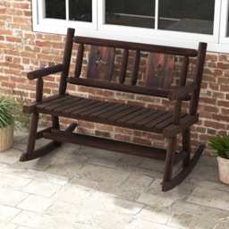 Costway 2 Seater Patio Rocking Bench - Size: 121.9 x 68.6 x 20.32cm - Brown - Wilko - thumbnail 1