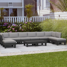 Keter Elements 10 Seater Modular Lounge Set - Grey - Wilko