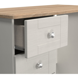 Crowndale Sussex 3 Drawer Grey Ash and Bardolino Oak Vanity Dressing Table Ready Assembled - Grey Ash & Bardolino Oak - Wilko - thumbnail 7