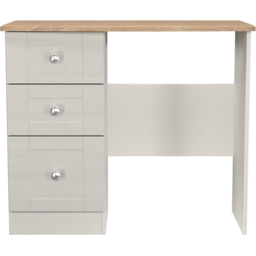 Crowndale Sussex 3 Drawer Grey Ash and Bardolino Oak Vanity Dressing Table Ready Assembled - Grey Ash & Bardolino Oak - Wilko - thumbnail 3