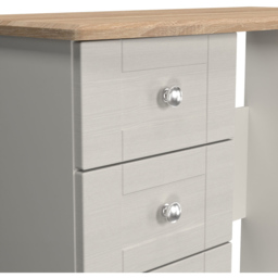Crowndale Sussex 3 Drawer Grey Ash and Bardolino Oak Vanity Dressing Table Ready Assembled - Grey Ash & Bardolino Oak - Wilko - thumbnail 6