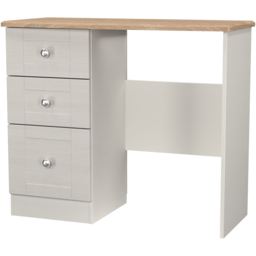 Crowndale Sussex 3 Drawer Grey Ash and Bardolino Oak Vanity Dressing Table Ready Assembled - Grey Ash & Bardolino Oak - Wilko - thumbnail 4