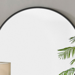 Furniturebox Emma Round Black Frame Wall Mirror 100cm - Size: 100 x 100cm - Wilko - thumbnail 5