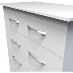 Crowndale Avon 5 Drawer Matt White Chest of Drawers Ready Assembled - White Matt - Wilko - thumbnail 6
