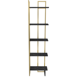 Decorotika Alice 5 Shelf Gold and Black Marble Effect Corner Bookshelf - Size: 180 x 45.2 x 21.6cm - Multi - Wilko - thumbnail 3