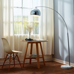 Teamson Home Arquer Arc Chrome Finished White Marble Floor Lamp - Size: 170.0 x 30.0 x 110.2cm - Brown - Wilko - thumbnail 3