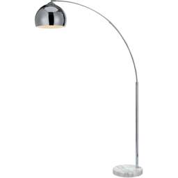 Teamson Home Arquer Arc Chrome Finished White Marble Floor Lamp - Size: 170.0 x 30.0 x 110.2cm - Brown - Wilko - thumbnail 1