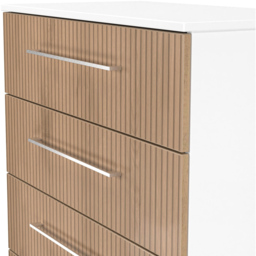 Crowndale Worcester 5 Drawer Slatt Effect and White Chest of Drawers Ready Assembled - Slatt Effect & White - Wilko - thumbnail 7