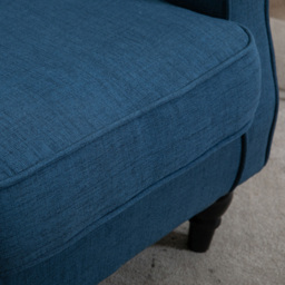 Portland Blue Retro Upholstered Wingback Armchair - Size: Single - Wilko - thumbnail 4