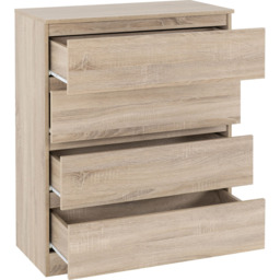 Seconique Malvern 4 Drawer Sonoma Oak Effect Chest - Brown - Wilko - thumbnail 5
