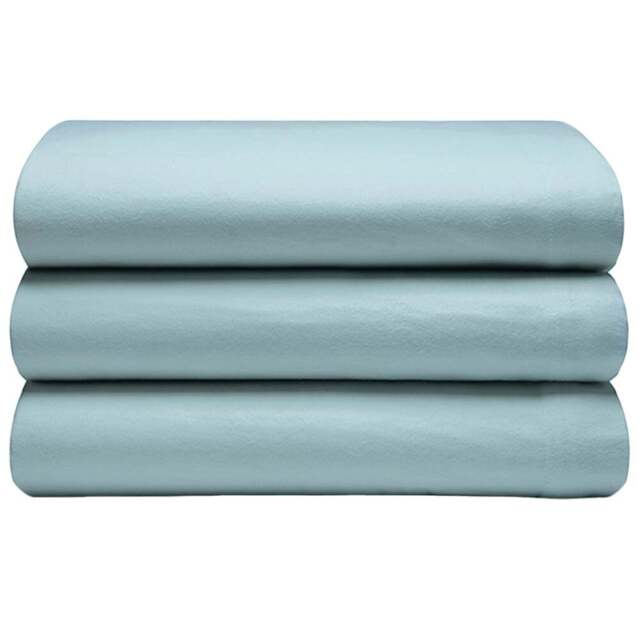 Serene King Size Blue Brushed Cotton Flat Bed Sheet - Wilko - image 1