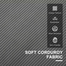 HOMCOM 2 Seater Grey Corduroy Sofa with Storage - Wilko - thumbnail 7