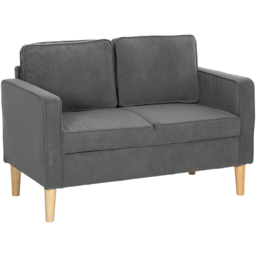 HOMCOM 2 Seater Grey Corduroy Sofa with Storage - Wilko - thumbnail 3