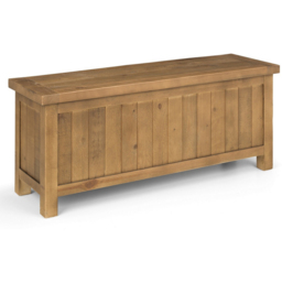 Julian Bowen Aspen Solid Reclaimed Pine Storage Bench - Size: 35 x 110 x 45cm - Cream - Wilko - thumbnail 3