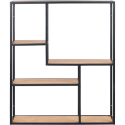 Florence Seaford 4 Shelf Oak and Black Metal Wall Shelf - Furniture To Go - Wilko - thumbnail 4