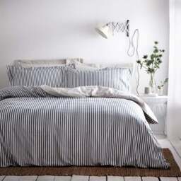 Yard Hebden King Size Navy and Grey Duvet Set - Multi - Yard Living - Wilko