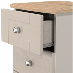 Crowndale Sussex 5 Drawer Kashmir Ash and Bardolino Oak Tall Bedside Cabinet Ready Assembled - Kashmir Ash & Bardolino Oak - Wilko - thumbnail 6