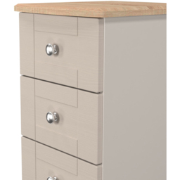 Crowndale Sussex 5 Drawer Kashmir Ash and Bardolino Oak Tall Bedside Cabinet Ready Assembled - Kashmir Ash & Bardolino Oak - Wilko - thumbnail 7